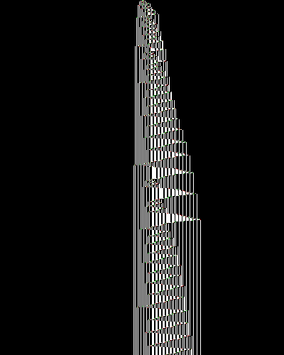 space-time diagram from the blank tape, steps 0 to 10,000