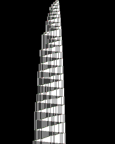 space-time diagram from the blank tape, steps 0 to 10,000