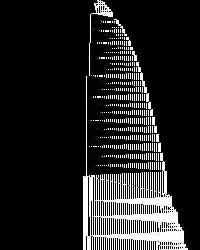 space-time diagram from the blank tape, steps 0 to 10,000