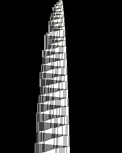 space-time diagram from the blank tape, steps 0 to 10,000