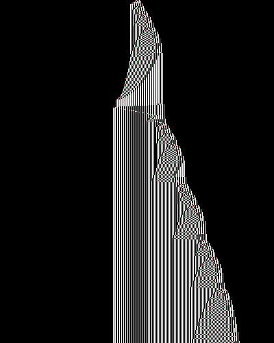 space-time diagram from the blank tape, steps 0 to 10,000