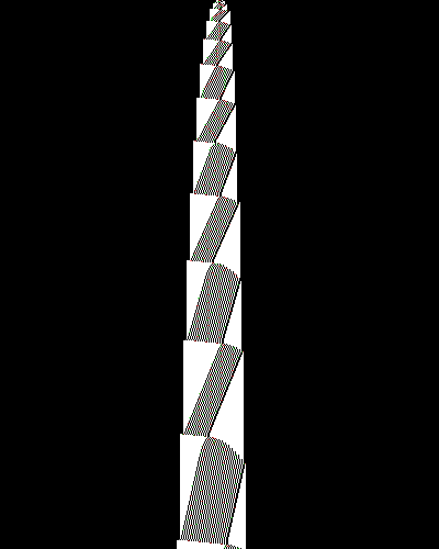 space-time diagram from the blank tape, steps 0 to 10,000