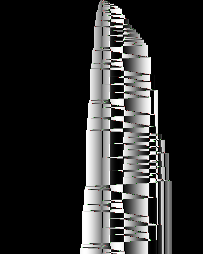space-time diagram from the blank tape, steps 0 to 10,000