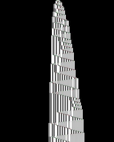 space-time diagram from the blank tape, steps 0 to 10,000