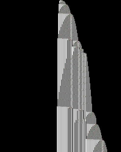 space-time diagram from the blank tape, steps 0 to 10,000