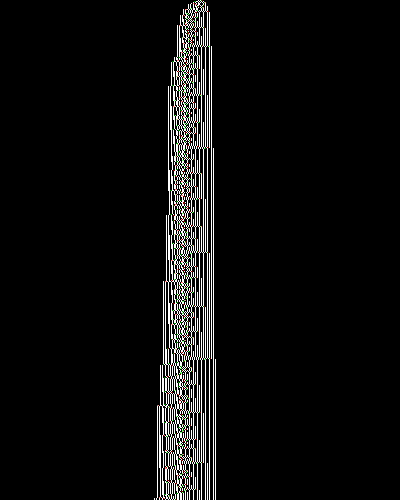 space-time diagram from the blank tape, steps 0 to 10,000