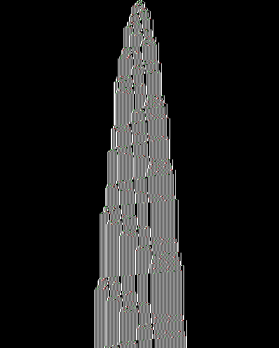 space-time diagram from the blank tape, steps 0 to 10,000