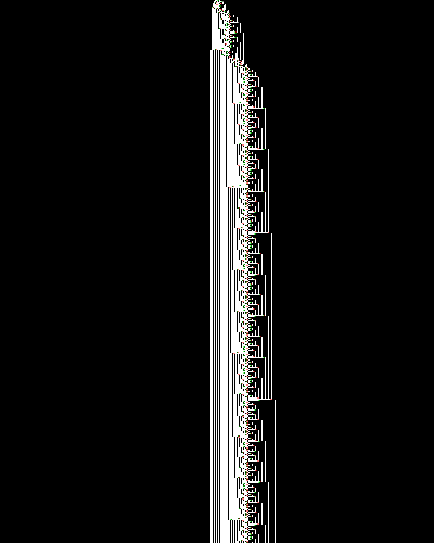 space-time diagram from the blank tape, steps 0 to 10,000