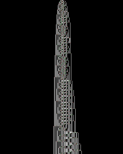 space-time diagram from the blank tape, steps 0 to 10,000