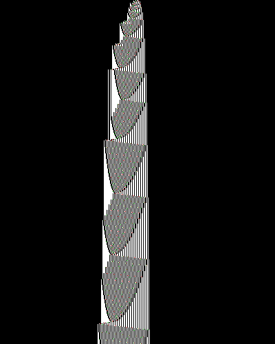 space-time diagram from the blank tape, steps 0 to 10,000