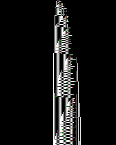space-time diagram from the blank tape, steps 0 to 10,000