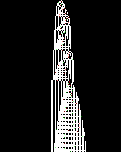 space-time diagram from the blank tape, steps 0 to 10,000