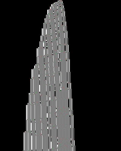space-time diagram from the blank tape, steps 0 to 10,000