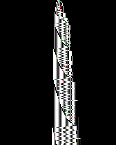 space-time diagram from the blank tape, steps 0 to 10,000