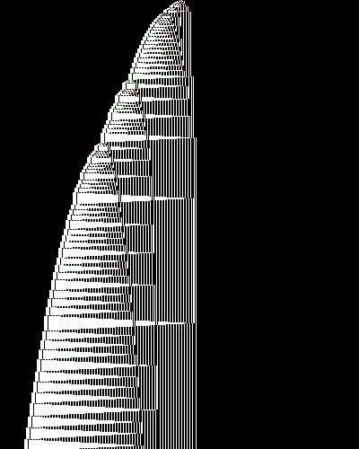 space-time diagram from the blank tape, steps 0 to 10,000