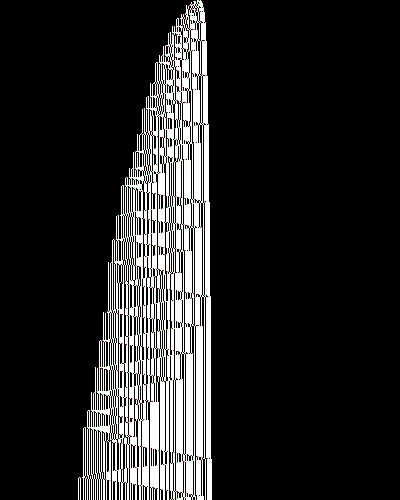 space-time diagram from the blank tape, steps 0 to 10,000