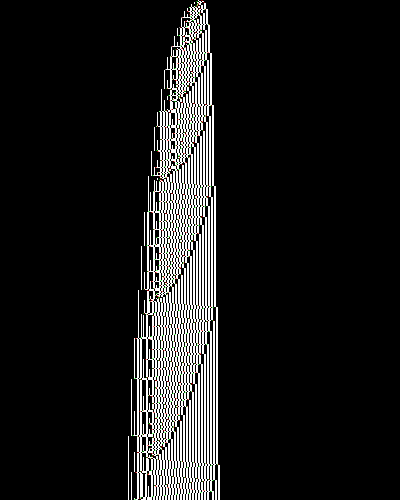 space-time diagram from the blank tape, steps 0 to 10,000