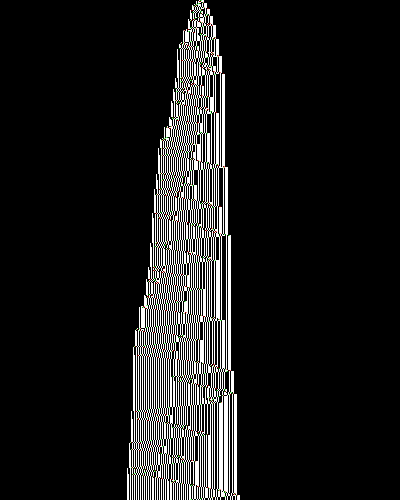 space-time diagram from the blank tape, steps 0 to 10,000