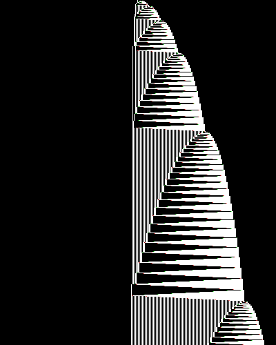 space-time diagram from the blank tape, steps 0 to 10,000