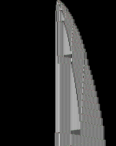 space-time diagram from the blank tape, steps 0 to 10,000