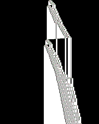 space-time diagram from the blank tape, steps 0 to 10,000