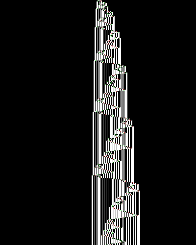 space-time diagram from the blank tape, steps 0 to 10,000