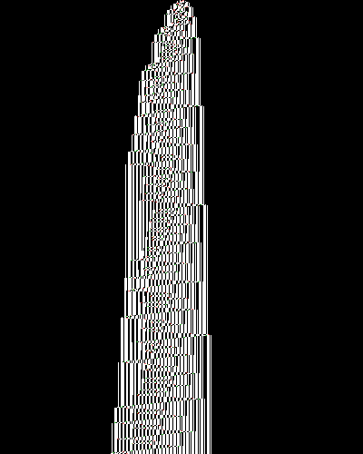 space-time diagram from the blank tape, steps 0 to 10,000