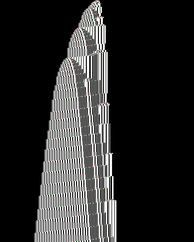 space-time diagram from the blank tape, steps 0 to 10,000
