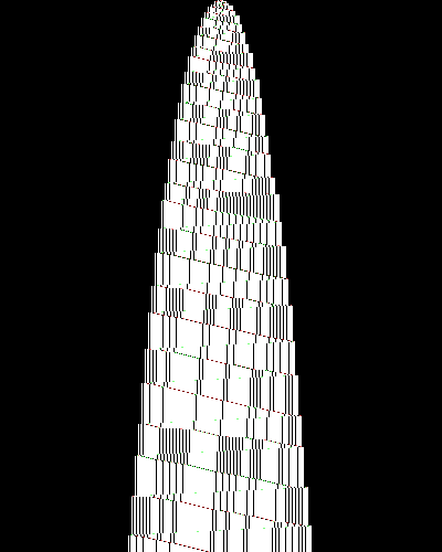 space-time diagram from the blank tape, steps 0 to 10,000