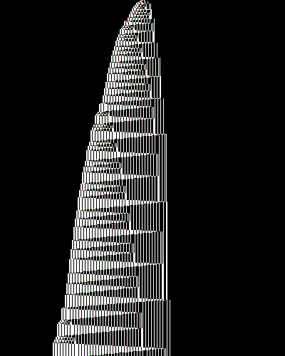 space-time diagram from the blank tape, steps 0 to 10,000