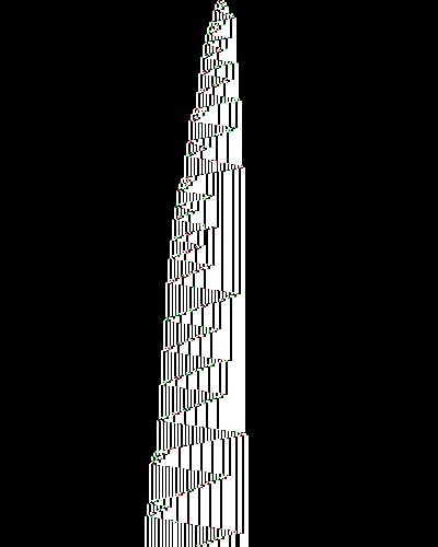 space-time diagram from the blank tape, steps 0 to 10,000