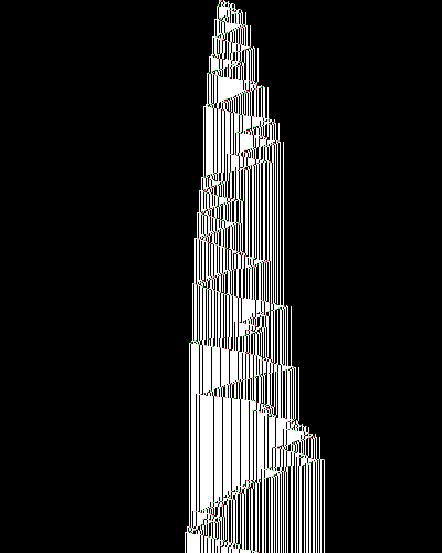 space-time diagram from the blank tape, steps 0 to 10,000