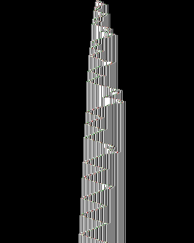 space-time diagram from the blank tape, steps 0 to 10,000