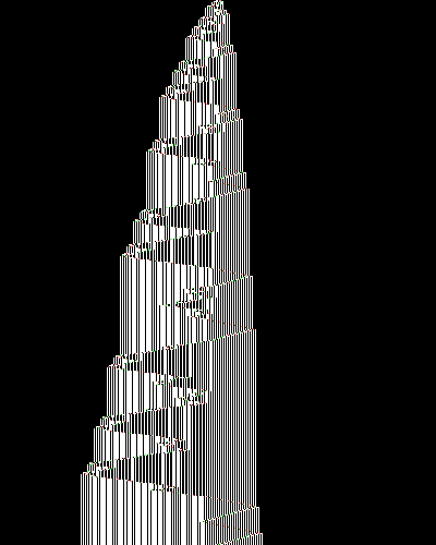 space-time diagram from the blank tape, steps 0 to 10,000
