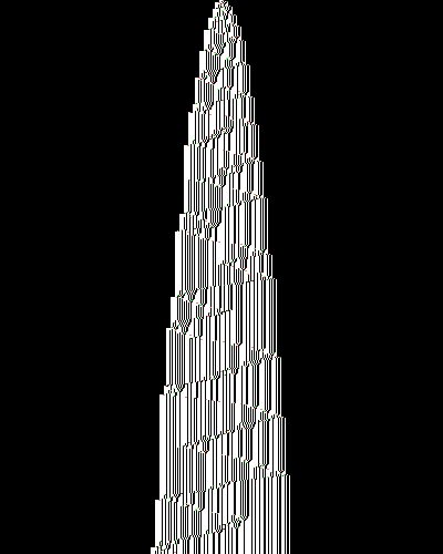 space-time diagram from the blank tape, steps 0 to 10,000