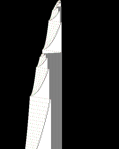 space-time diagram from the blank tape, steps 0 to 10,000