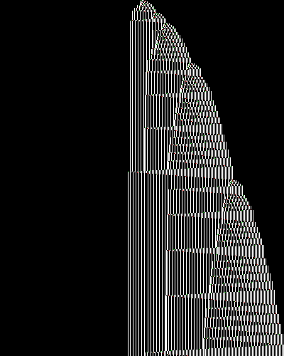 space-time diagram from the blank tape, steps 0 to 10,000
