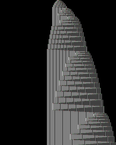 space-time diagram from the blank tape, steps 0 to 10,000