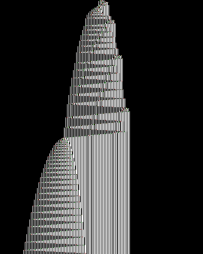 space-time diagram from the blank tape, steps 0 to 10,000