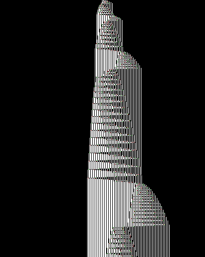 space-time diagram from the blank tape, steps 0 to 10,000