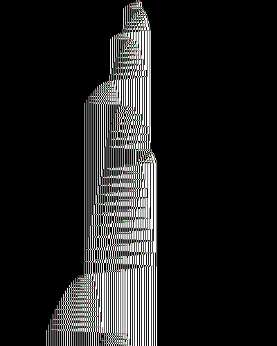 space-time diagram from the blank tape, steps 0 to 10,000