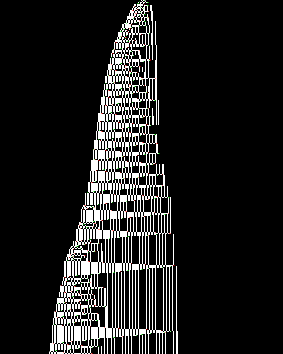 space-time diagram from the blank tape, steps 0 to 10,000
