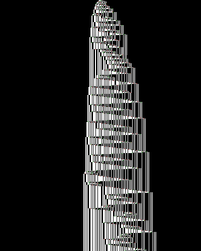 space-time diagram from the blank tape, steps 0 to 10,000