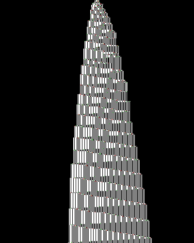 space-time diagram from the blank tape, steps 0 to 10,000