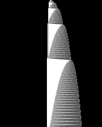 space-time diagram from the blank tape, steps 0 to 10,000