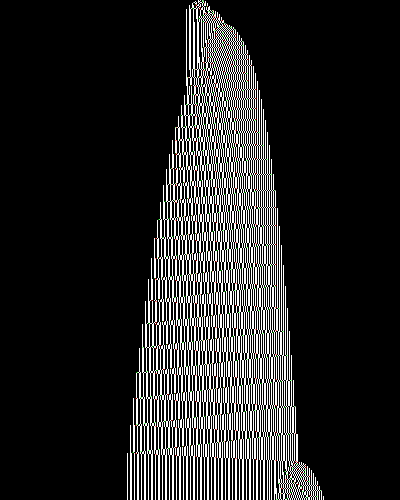 space-time diagram from the blank tape, steps 0 to 10,000