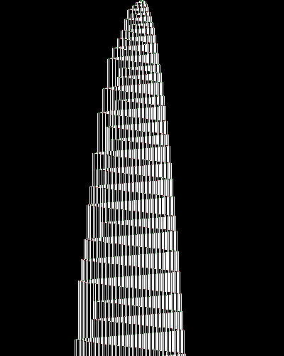 space-time diagram from the blank tape, steps 0 to 10,000