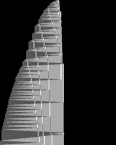 space-time diagram from the blank tape, steps 0 to 10,000