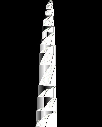 space-time diagram from the blank tape, steps 0 to 10,000