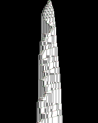 space-time diagram from the blank tape, steps 0 to 10,000
